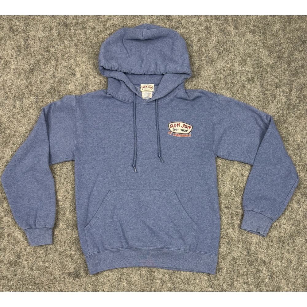 Ron Jon Surf Shop Hoodie Ft Lauderdale Blue Graphic Pullover Small